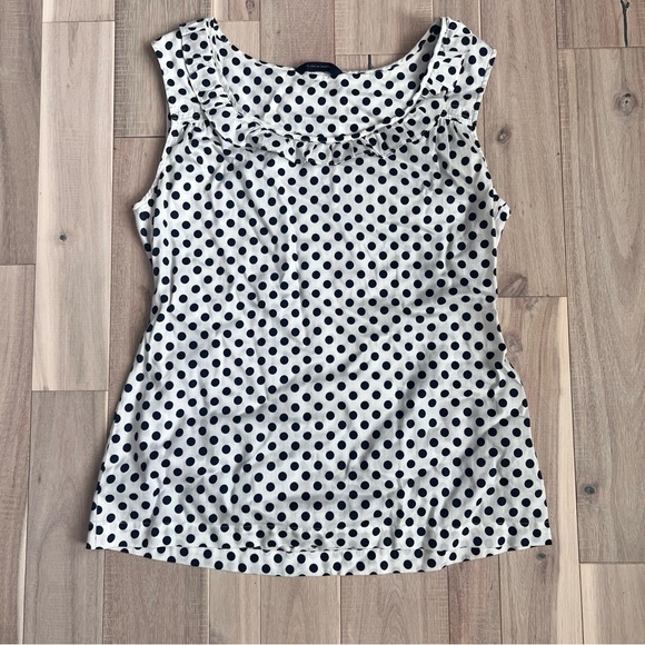 Tommy Hilfiger polka dot ruffled top/ blouse/ tank size M - Picture 1 of 8